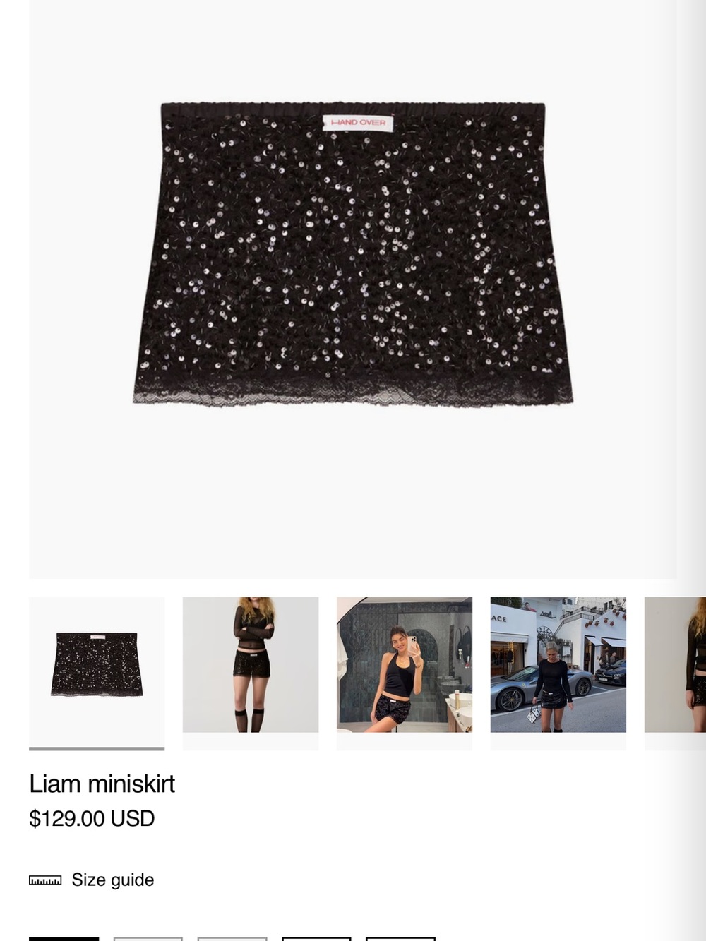 Liam Sequined Mini Skirt - Black